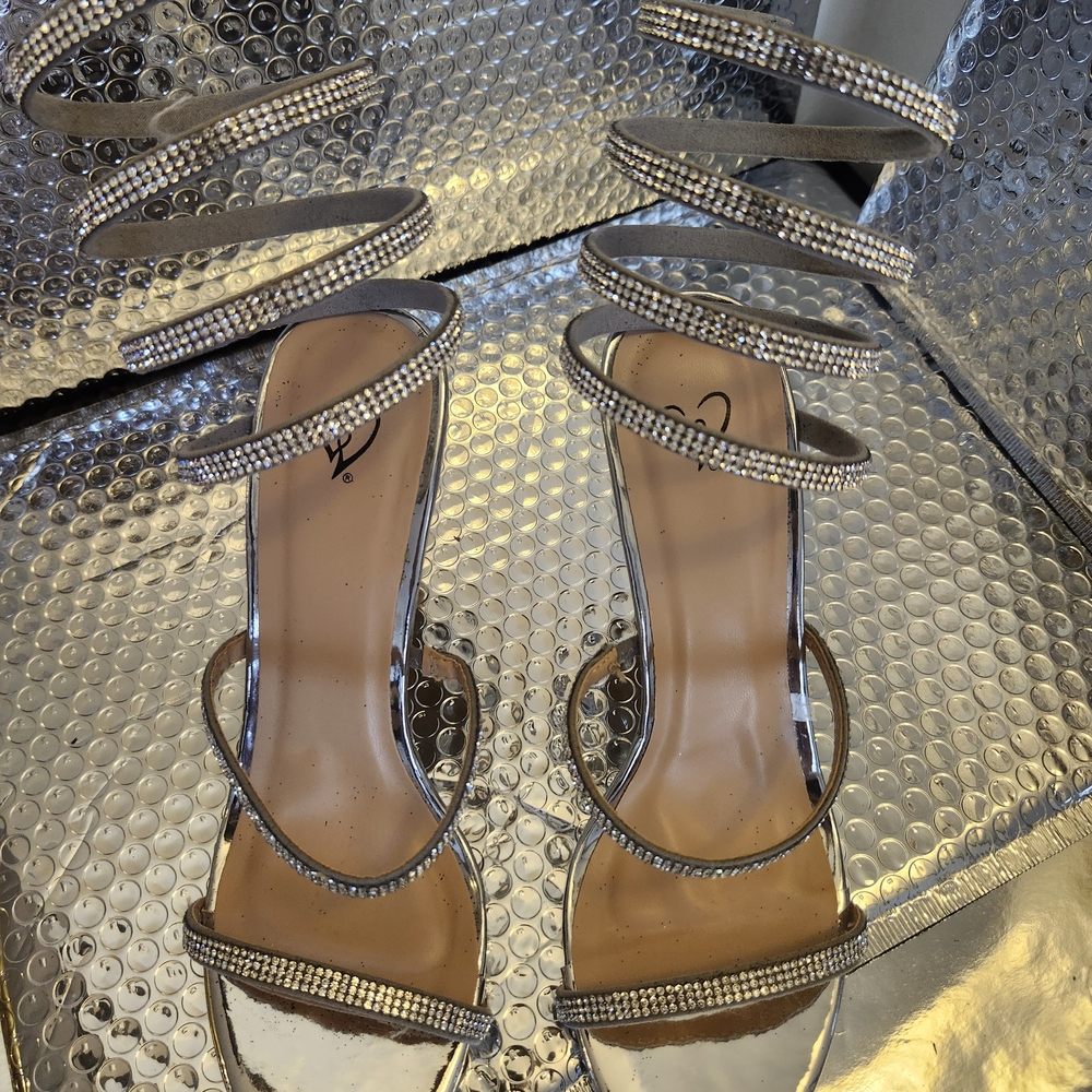 Windsor Silver Rhinestone Heels